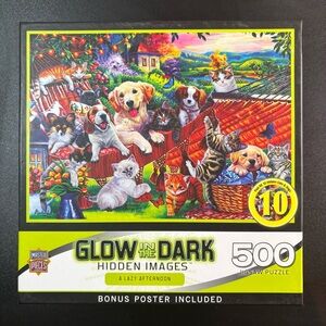 NEW A Lazy Afternoon Glow in the Dark 500 Piece Jigsaw Puzzle by Master Pieces